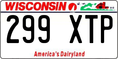 WI license plate 299XTP