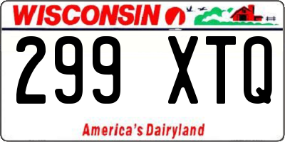 WI license plate 299XTQ