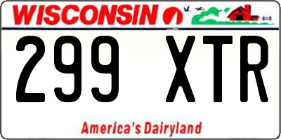 WI license plate 299XTR