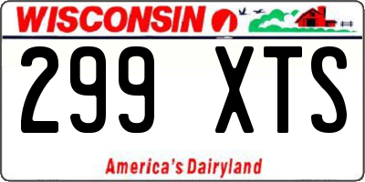 WI license plate 299XTS