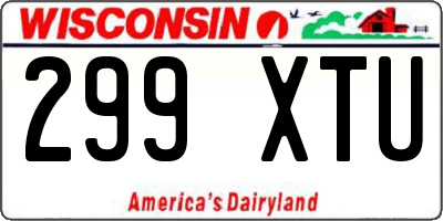 WI license plate 299XTU