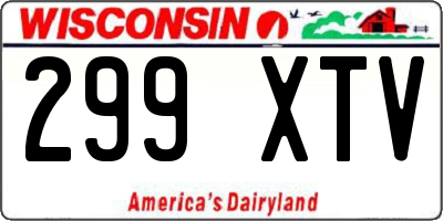 WI license plate 299XTV