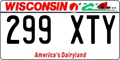 WI license plate 299XTY
