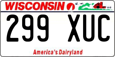 WI license plate 299XUC
