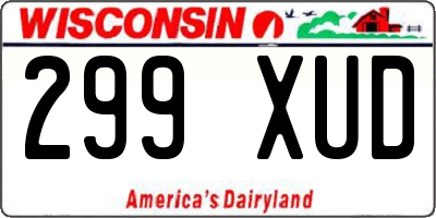 WI license plate 299XUD