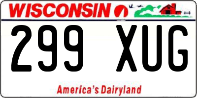 WI license plate 299XUG
