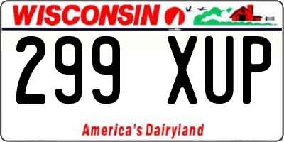 WI license plate 299XUP