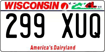 WI license plate 299XUQ