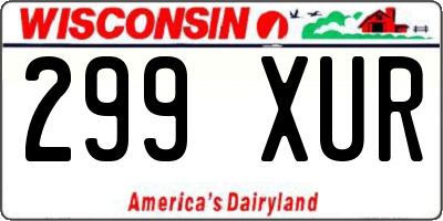 WI license plate 299XUR
