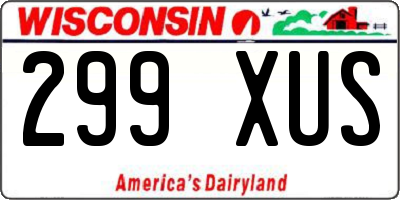 WI license plate 299XUS