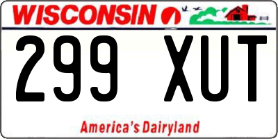 WI license plate 299XUT