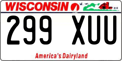 WI license plate 299XUU