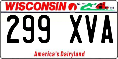 WI license plate 299XVA