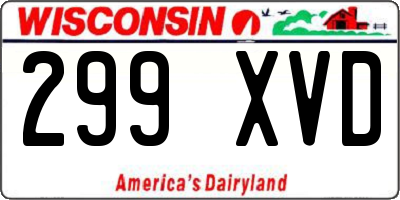 WI license plate 299XVD