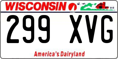 WI license plate 299XVG