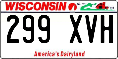 WI license plate 299XVH