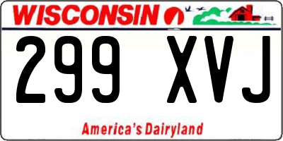 WI license plate 299XVJ