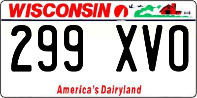 WI license plate 299XVO