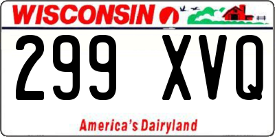 WI license plate 299XVQ