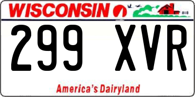 WI license plate 299XVR
