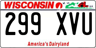 WI license plate 299XVU