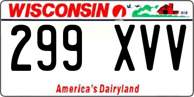 WI license plate 299XVV