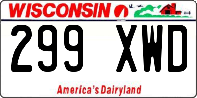 WI license plate 299XWD