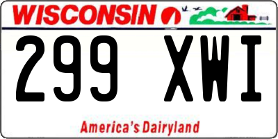 WI license plate 299XWI