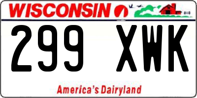 WI license plate 299XWK