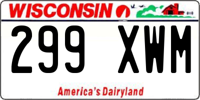 WI license plate 299XWM