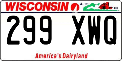 WI license plate 299XWQ