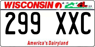 WI license plate 299XXC