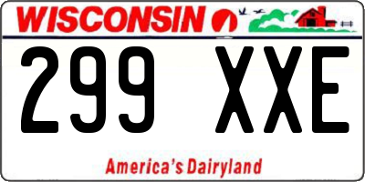 WI license plate 299XXE