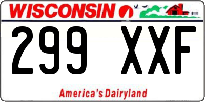 WI license plate 299XXF