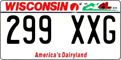 WI license plate 299XXG