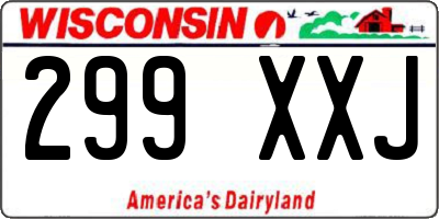WI license plate 299XXJ