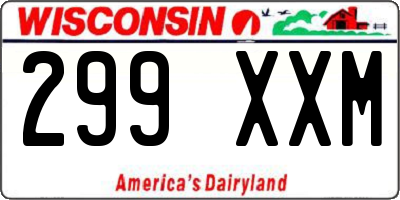 WI license plate 299XXM