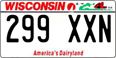 WI license plate 299XXN