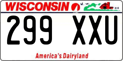 WI license plate 299XXU
