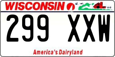 WI license plate 299XXW
