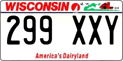WI license plate 299XXY