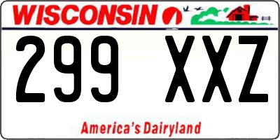 WI license plate 299XXZ