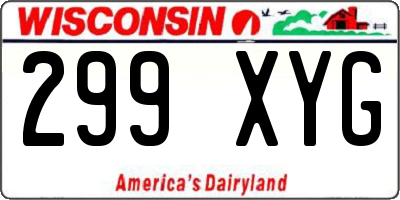 WI license plate 299XYG