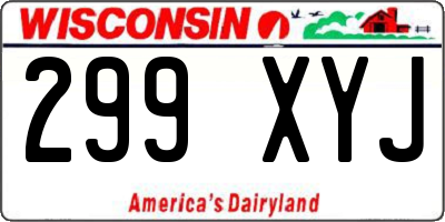 WI license plate 299XYJ