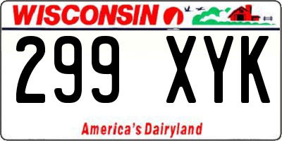 WI license plate 299XYK