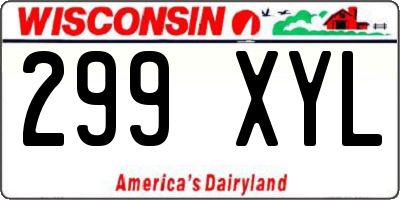 WI license plate 299XYL