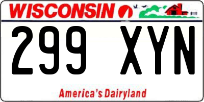 WI license plate 299XYN