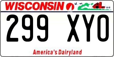 WI license plate 299XYO