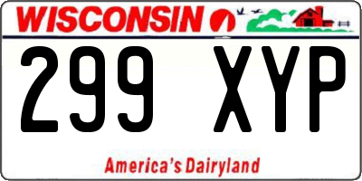 WI license plate 299XYP