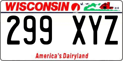 WI license plate 299XYZ